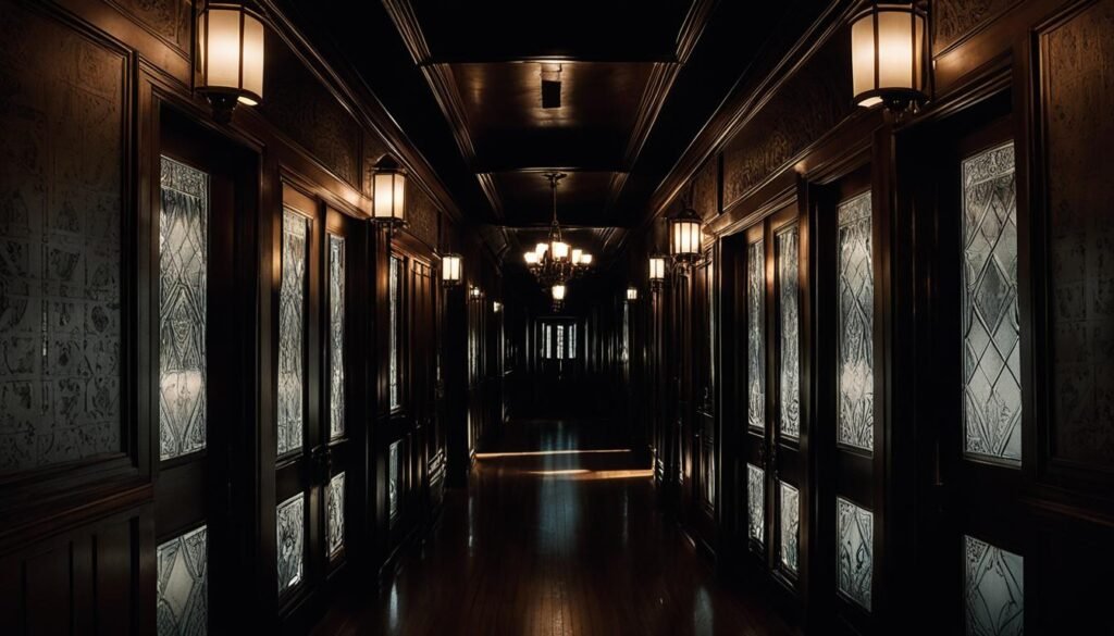 Haunted hallway in the Winchester Mystery House