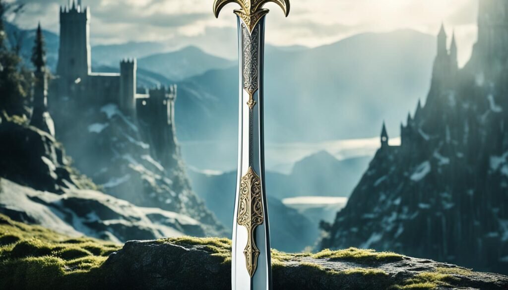 Excalibur, the legendary sword of King Arthur